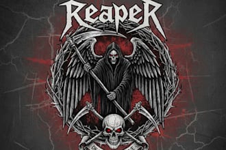 design a dark and powerful reaper logo for your brand or project