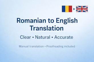 romanian to english translation , clear and natural