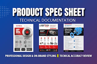 write technical documentation, user manual and spec sheet