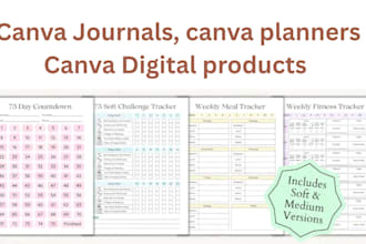 design canva journals, canva planners, and canva digital products for etsy