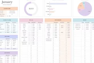 design excel spreadsheet family couple habit florist salon bookkeeping planner