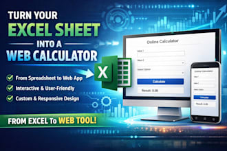 turn your excel sheet into a fully functional web calculator, online calculator