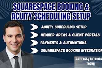 setup acuity scheduling, member areas, squarespace booking