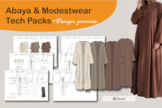 design professional tech packs for abayas and modest wear
