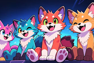draw furry ych furry art fursona headshot furry pfp badge stickers emotes pack