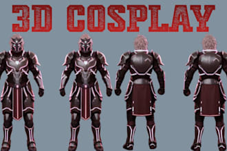 create 3d cosplay models wearable armor helmet 3d printing anime cosplay 3d mask