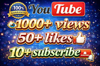 add 1000 organic youtube video views