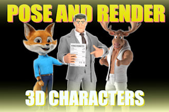 pose and render your 3d character for website use