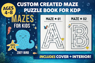 design maze puzzle book covers and activity books for KDP