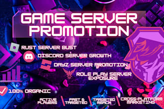 do minecraft, dayz, fivem, rust server promotion, discord server promotion ad