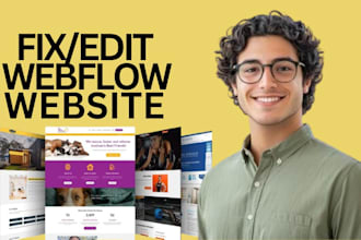 fix, edit and redesign your webflow website, webflow expert, webflow developer