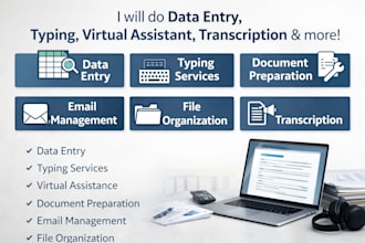 do fast and accurate data entry  ,web research and typing