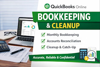 do accurate bookkeeping and accounting in quickbooks online with cleanup