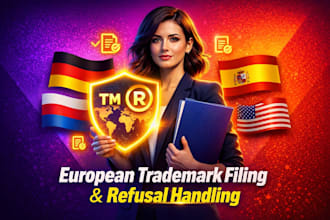 file trademark applications in germany, netherlands, spain and handle refusals