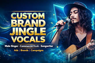 perform custom brand jingle ad vocals male singer commercial hook songwriter