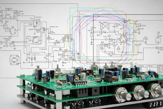 design audio device pcb, schematics, guitar pedal effect with gerber files