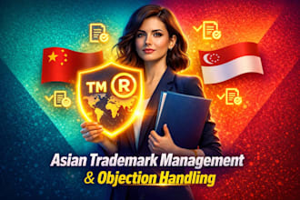 manage trademark applications in china, india, singapore and handle objections