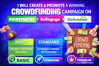 create and promote a whining crowdfunding campaign on kickstarter and indiegogo