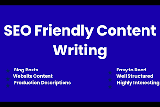 write SEO friendly blog posts and articles