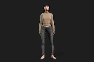 craft realistic 3d human, avatar for live, vrm facetrack, human photo to 3d, daz