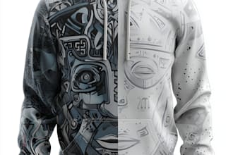 make trendy streetwear hoodie design with mockup