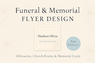 funeral flyer, memorial, obituary, church flyer design