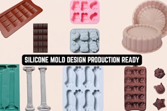 design custom silicone mold for chocolate food grade cake resin candy solidworks