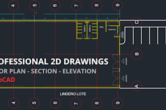 create autocad 2d drawings and convert PDF to dwg floor plans