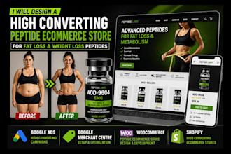 build high converting woocommerce fat loss  weight loss peptide ecommerce store
