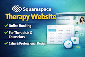 create a squarespace therapy and counseling booking website