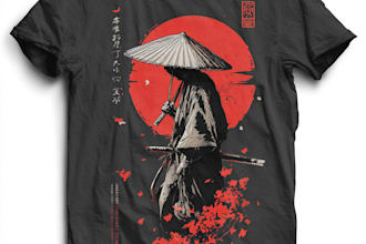 do a japanese t shirt illustration