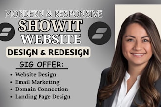 design or redesign showit website, showit landing page, update showit website