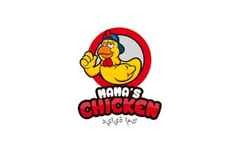 design mascot premium logo for fried chicken restaurant