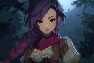 create a illustration anime or roleplaying character