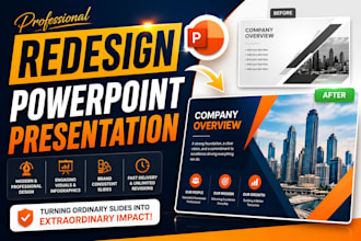 design, redesign pitch deck, powerpoint presentation, google slides and canva