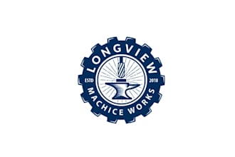 make industrial longview machine works logo and identity