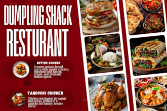 design food logo, professional cafe, brand kit, menu and restaurant branding