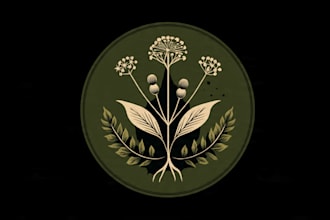 do hand drawn botanical boho logo with full branding