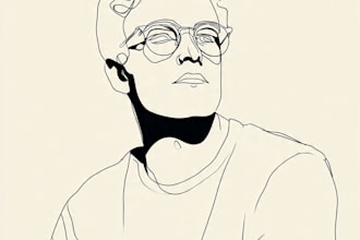 draw your minimalistic portrait in outline