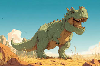 create design a dinosaur cartoon illustration art
