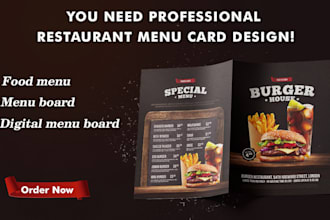 design restaurant menu, food menu and digital menu board