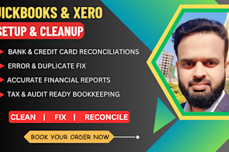 clean up messy quickbooks, xero and fix reconciliation errors fast