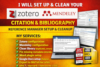 set up and clean your zotero or mendeley citations and bibliography