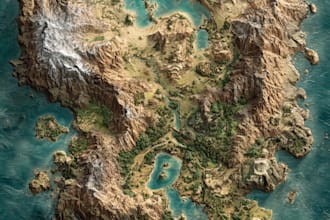 create a high quality detailed fantasy map for dnd and fiction