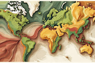 create vector map illustration hand drawn