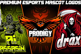 design a mascot logo, esports, gaming, comic or a cartoon character