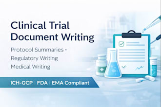 write clinical trial documents and protocol summaries