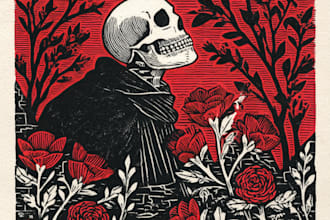 make colorful linocut and woodcut book illustrations