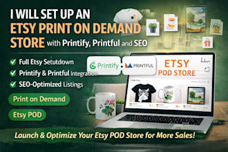 setup etsy pod store with printify, printful and SEO product listing