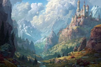 digitally paint fantasy landscape
